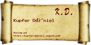 Kupfer Dániel névjegykártya